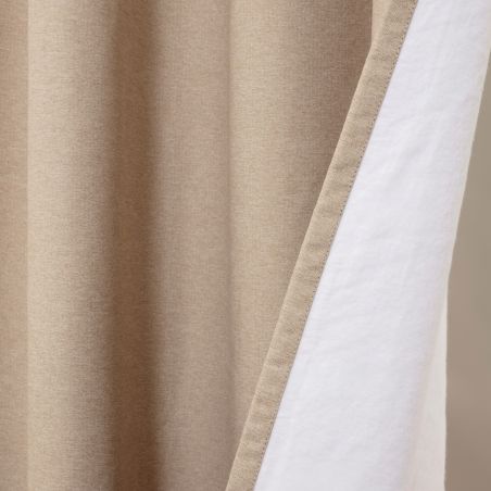 3in1 Lärmschutzvorhang mit Thermoisolierung Verdunkelung nach Maß Romy Beige MC8220