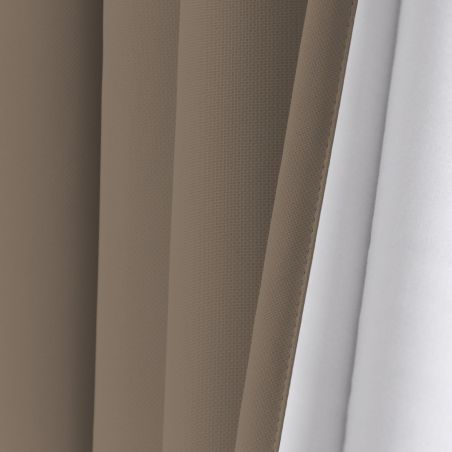 3in1 Lärmschutzvorhang mit Thermoisolierung Verdunkelung nach Maß Taupe MC740